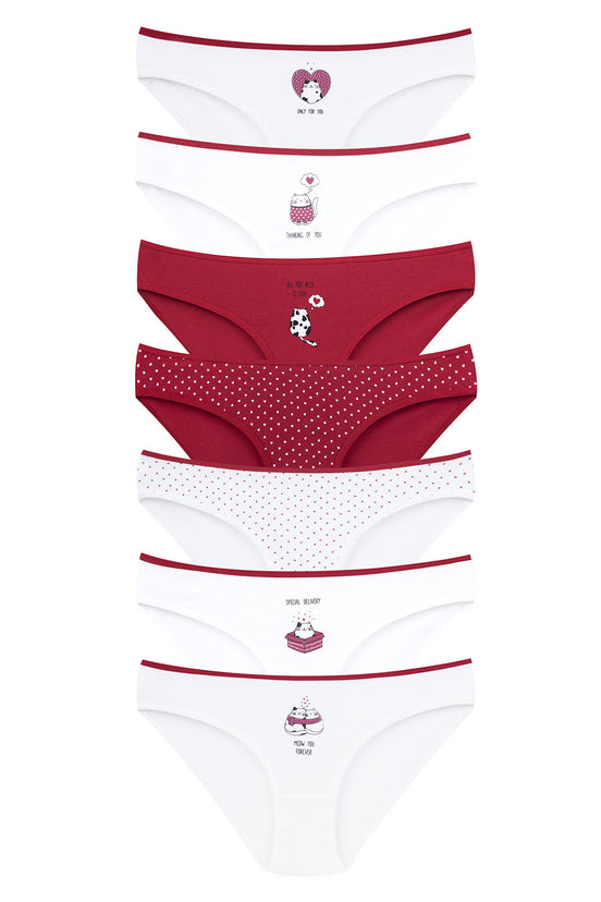 Dominant Kadın Slip Bikini Külot 7'li Desenli