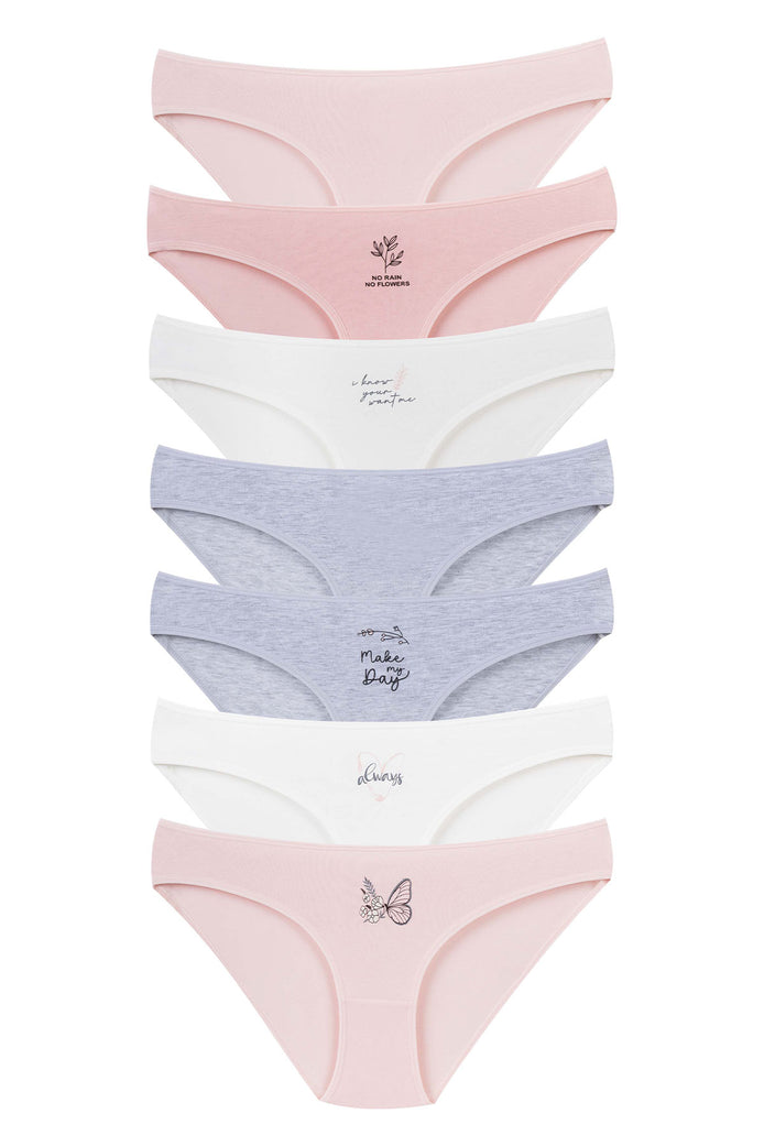 Dominant Kadın Slip Bikini Külot 7'li Desenli