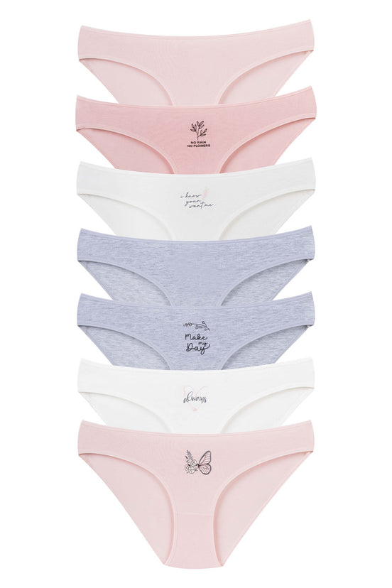 Dominant Kadın Slip Bikini Külot 7'li Desenli