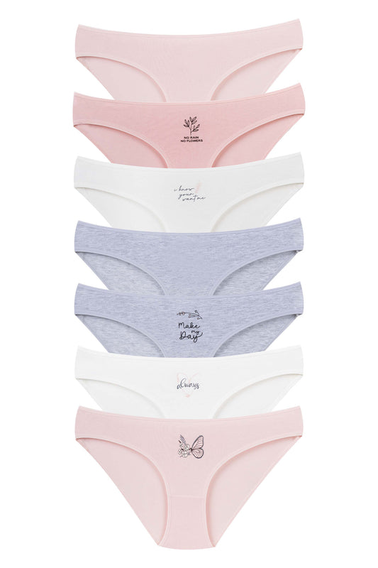 Dominant Kadın Slip Bikini Külot 7'li Desenli