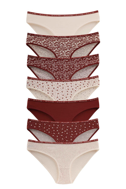 Dominant Kadın Slip Bikini Külot 7'li Desenli