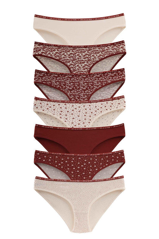 Dominant Kadın Slip Bikini Külot 7'li Desenli