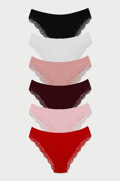 Dominant Kadın Slip Bikini Külot Kenarları Dantelli