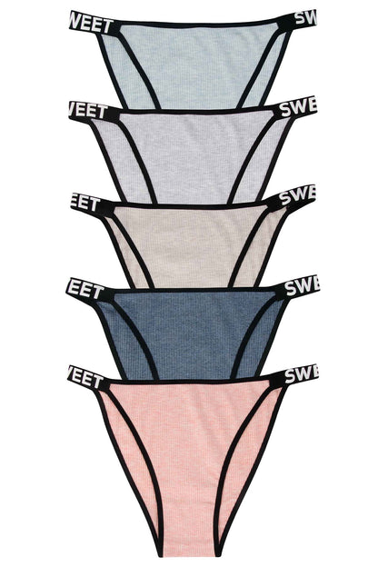 Dominant Kadın Slip Külot Büyük Beden Beli Sweet Yazılı Ribana