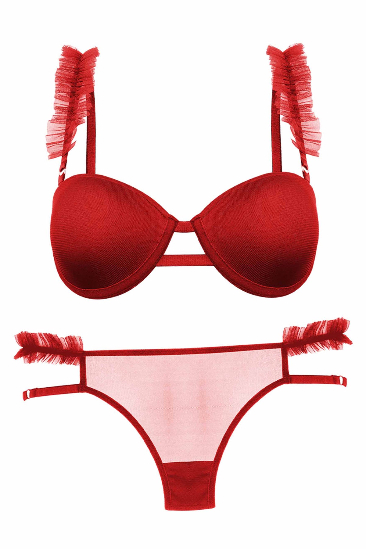 Dominant Kadın Sütyen Külot Takım Destekli Fırfırlı