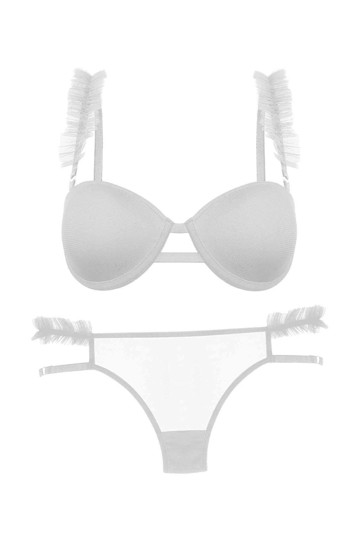 Dominant Kadın Sütyen Külot Takım Destekli Fırfırlı