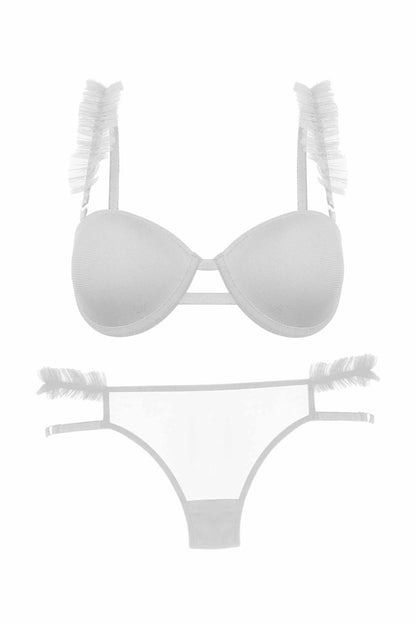 Dominant Kadın Sütyen Külot Takım Destekli Fırfırlı