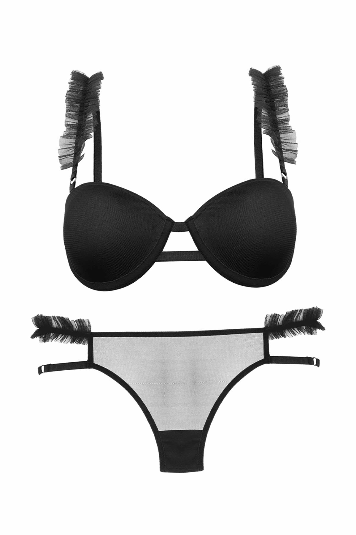 Dominant Kadın Sütyen Külot Takım Destekli Fırfırlı