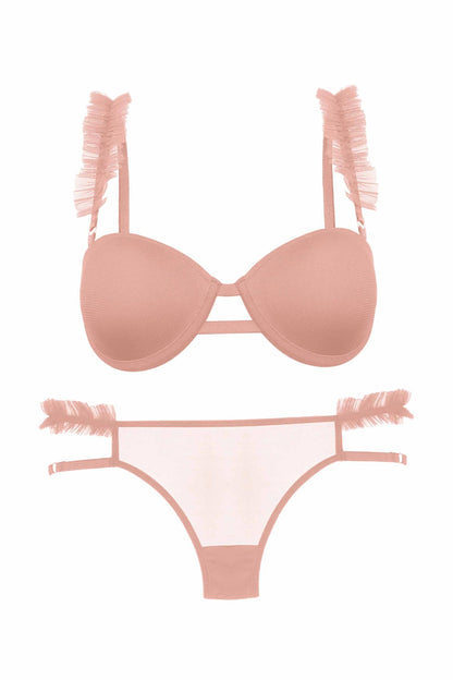 Dominant Kadın Sütyen Külot Takım Destekli Fırfırlı