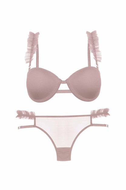 Dominant Kadın Sütyen Külot Takım Destekli Fırfırlı