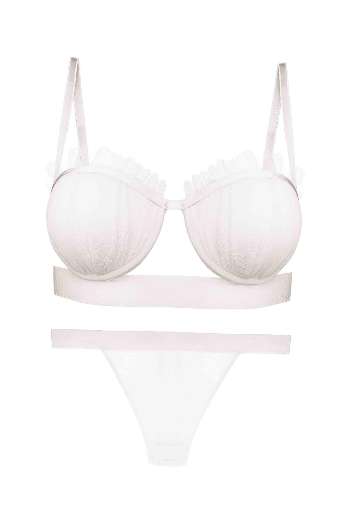 Dominant Kadın Sütyen Külot Takım Destekli Fırfırlı
