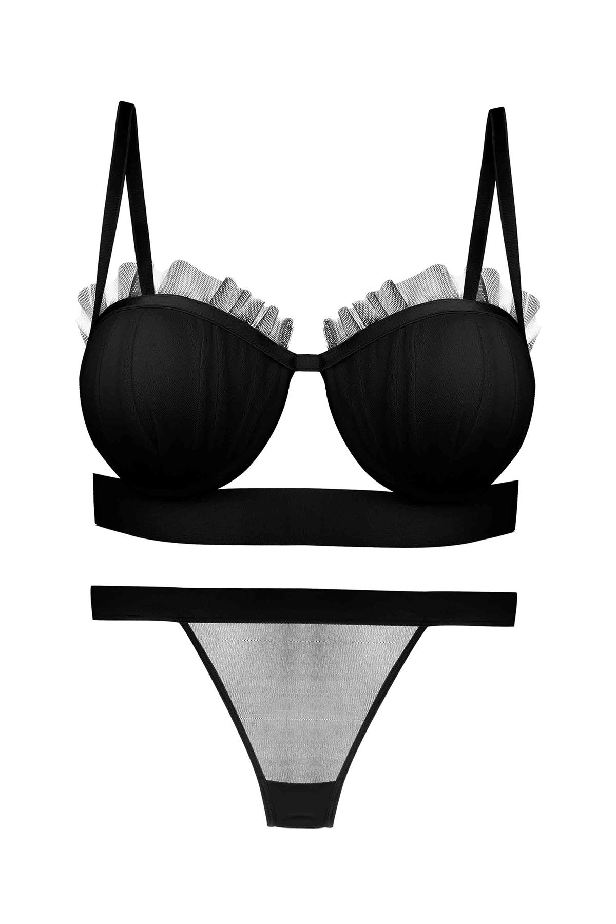 Dominant Kadın Sütyen Külot Takım Destekli Fırfırlı