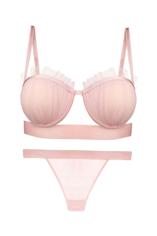 Dominant Kadın Sütyen Külot Takım Destekli Fırfırlı