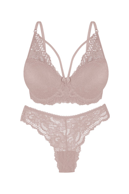 Dominant Kadın Sütyen Külot Takım Destekli İpli Taşlı