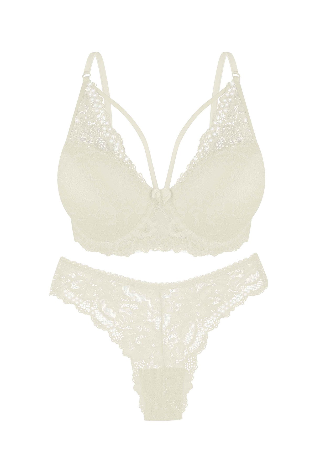 Dominant Kadın Sütyen Külot Takım Destekli İpli Taşlı