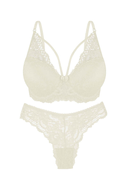 Dominant Kadın Sütyen Külot Takım Destekli İpli Taşlı