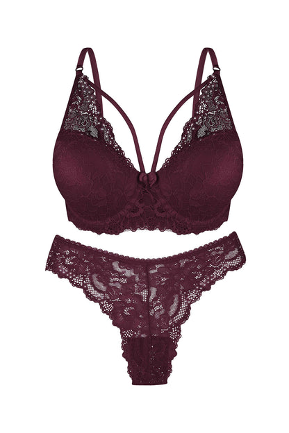 Dominant Kadın Sütyen Külot Takım Destekli İpli Taşlı