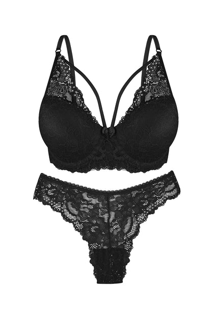 Dominant Kadın Sütyen Külot Takım Destekli İpli Taşlı