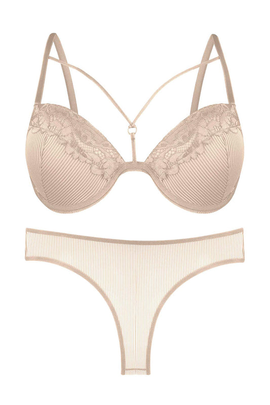 Dominant Kadın Sütyen Külot Takım Desteksiz Dantel Detaylı