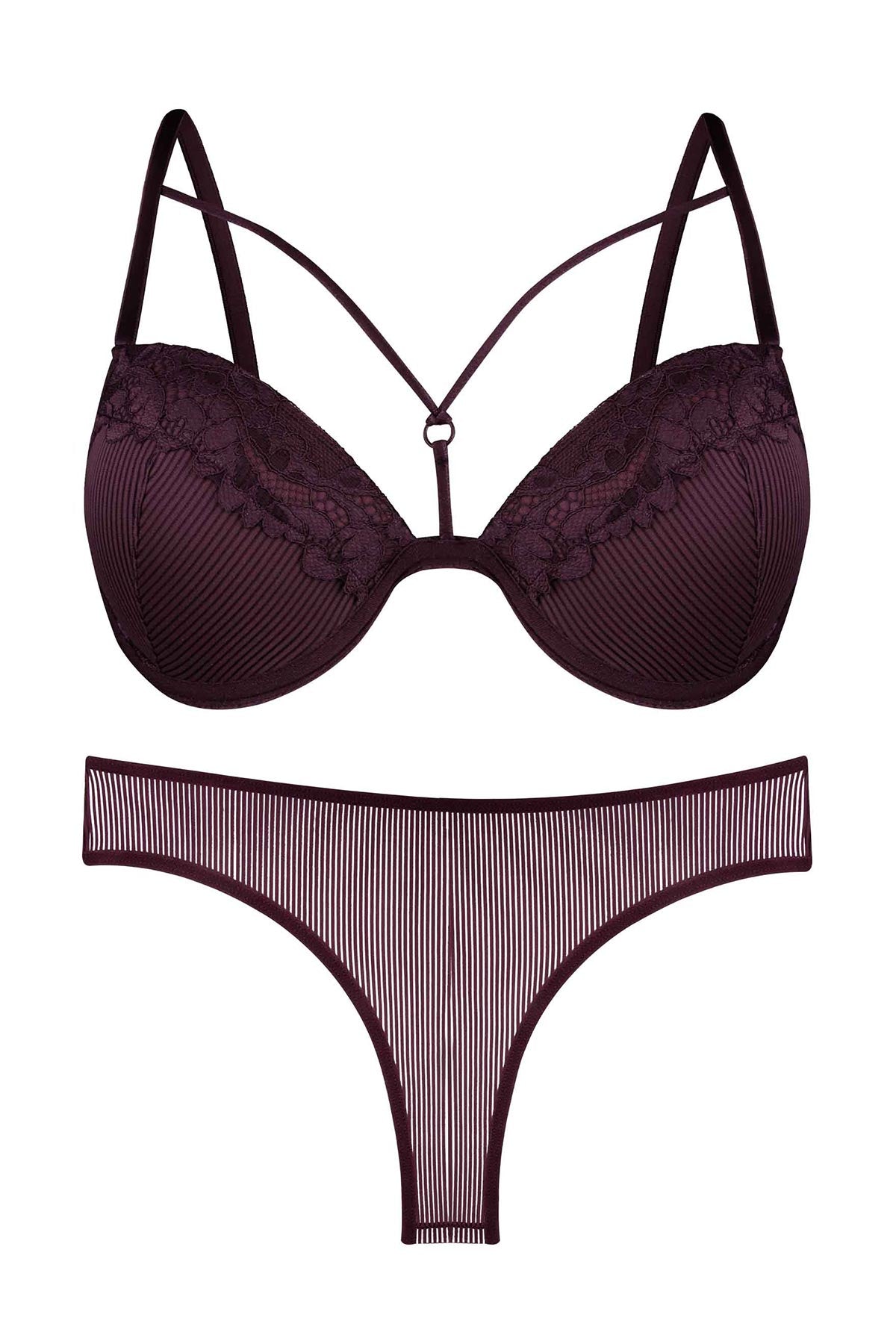 Dominant Kadın Sütyen Külot Takım Desteksiz Dantel Detaylı