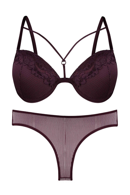 Dominant Kadın Sütyen Külot Takım Desteksiz Dantel Detaylı