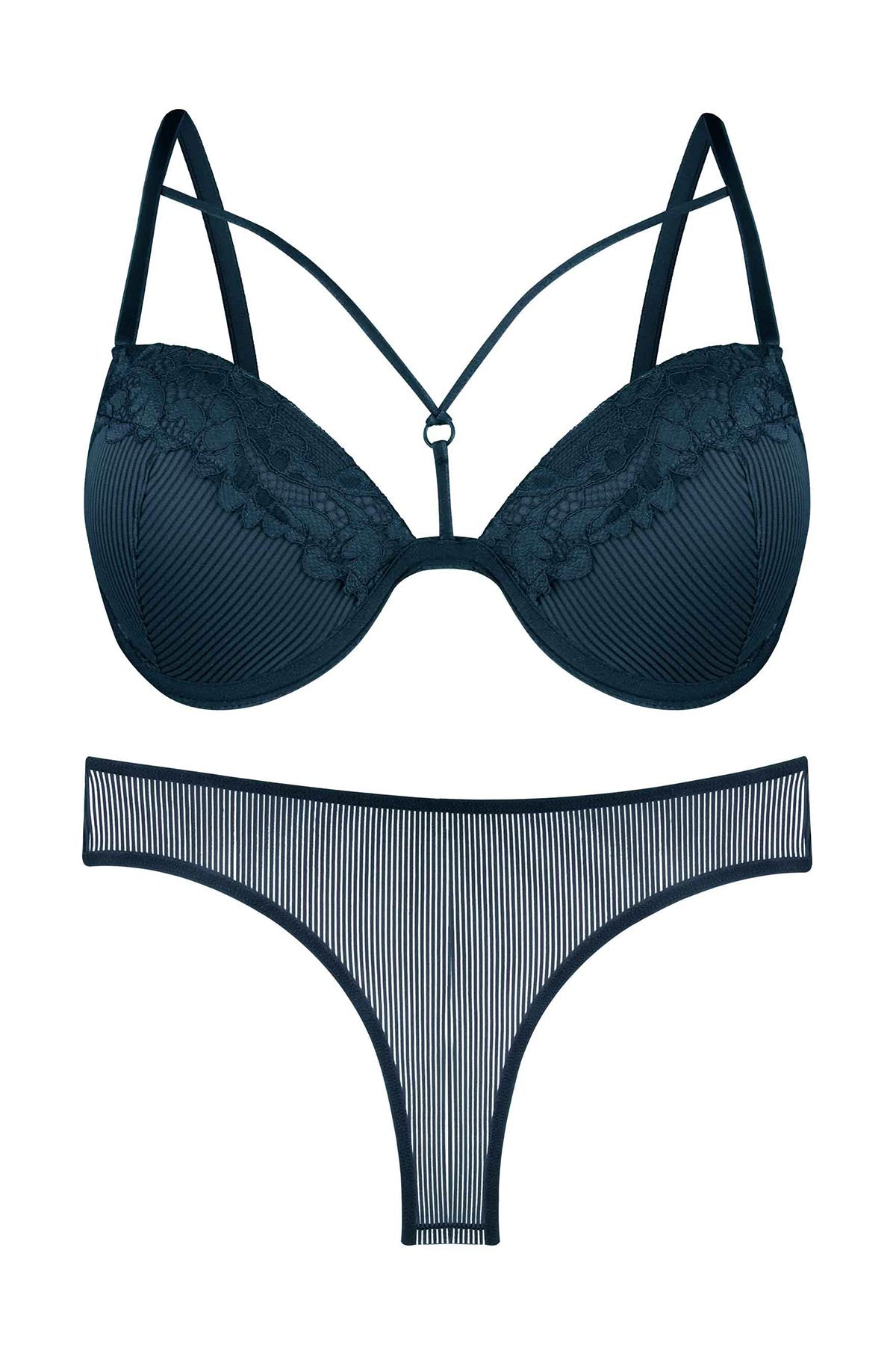 Dominant Kadın Sütyen Külot Takım Desteksiz Dantel Detaylı