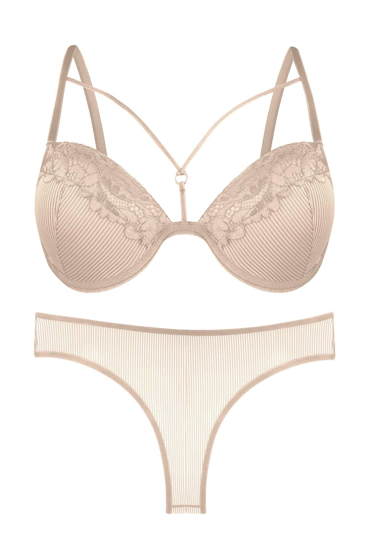 Dominant Kadın Sütyen Külot Takım Desteksiz Dantel Detaylı