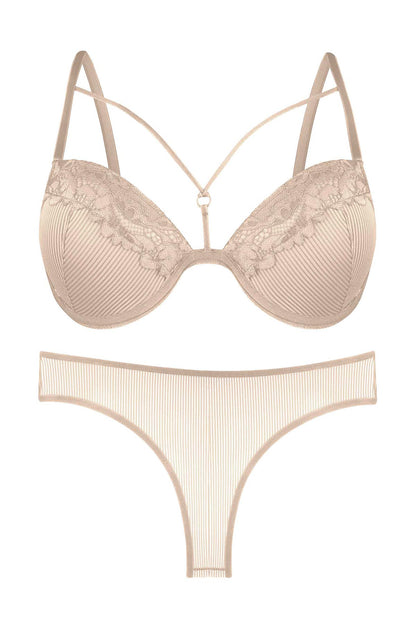 Dominant Kadın Sütyen Külot Takım Desteksiz Dantel Detaylı