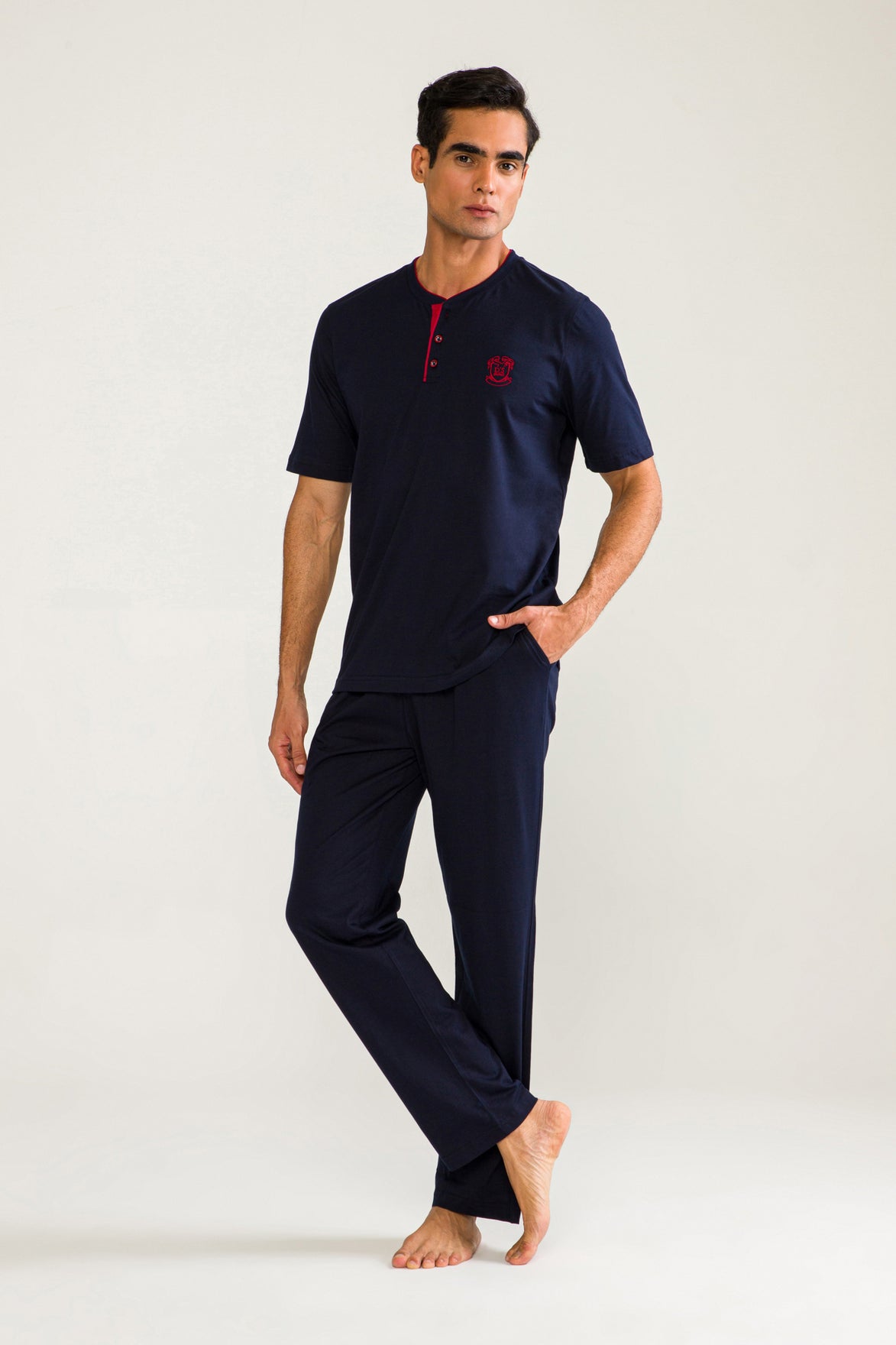 Ds Damat Erkek 3'lü Pijama Takımı Kısa Kol