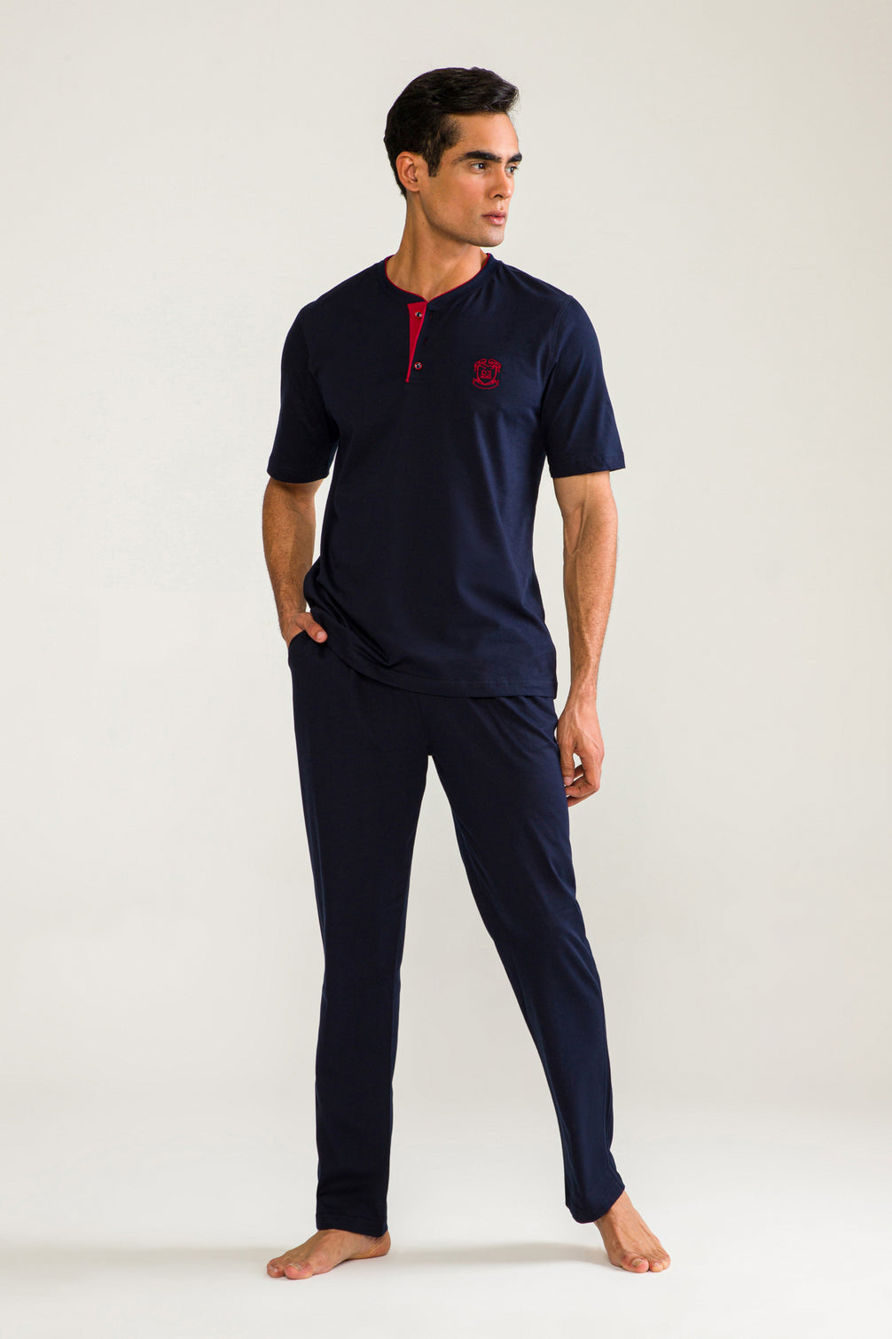 Ds Damat Erkek 3'lü Pijama Takımı Kısa Kol