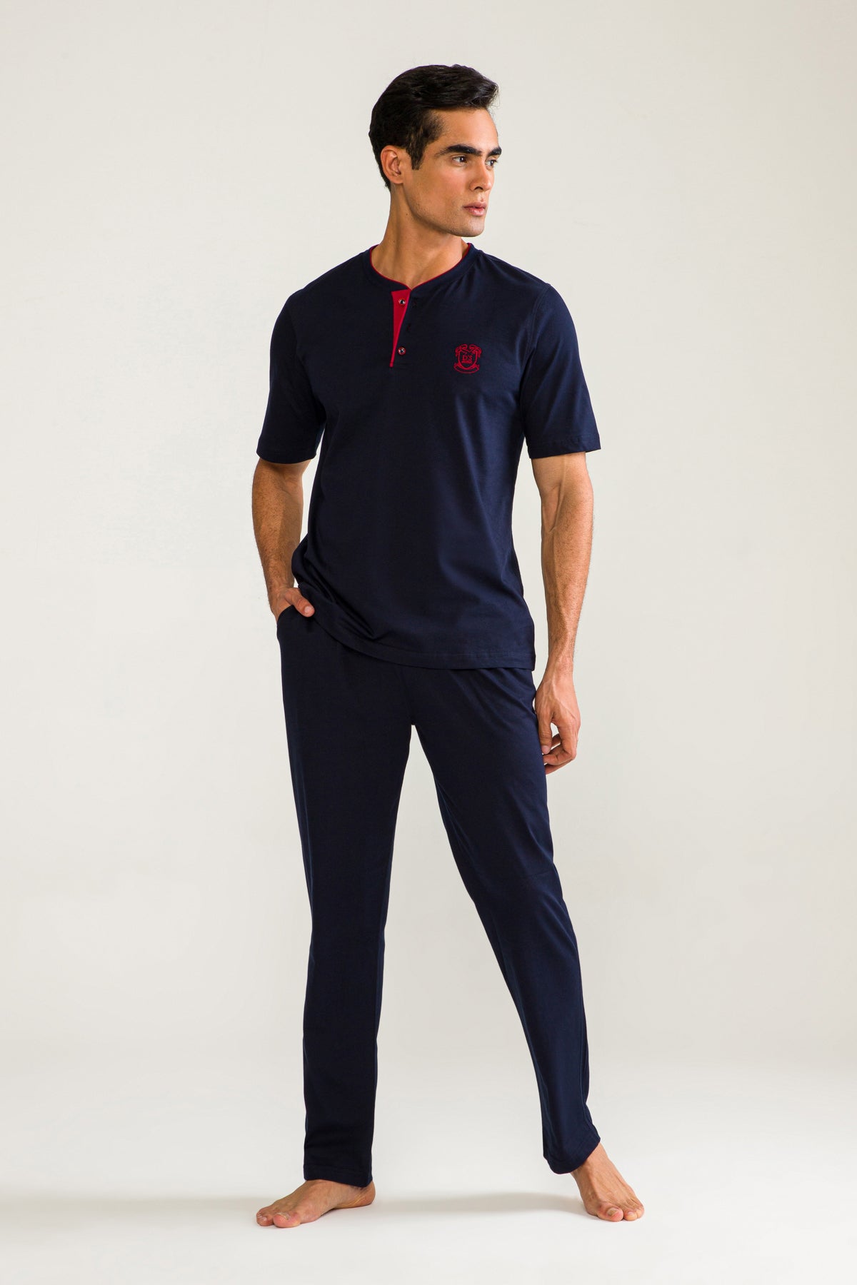 Ds Damat Erkek 3'lü Pijama Takımı Kısa Kol