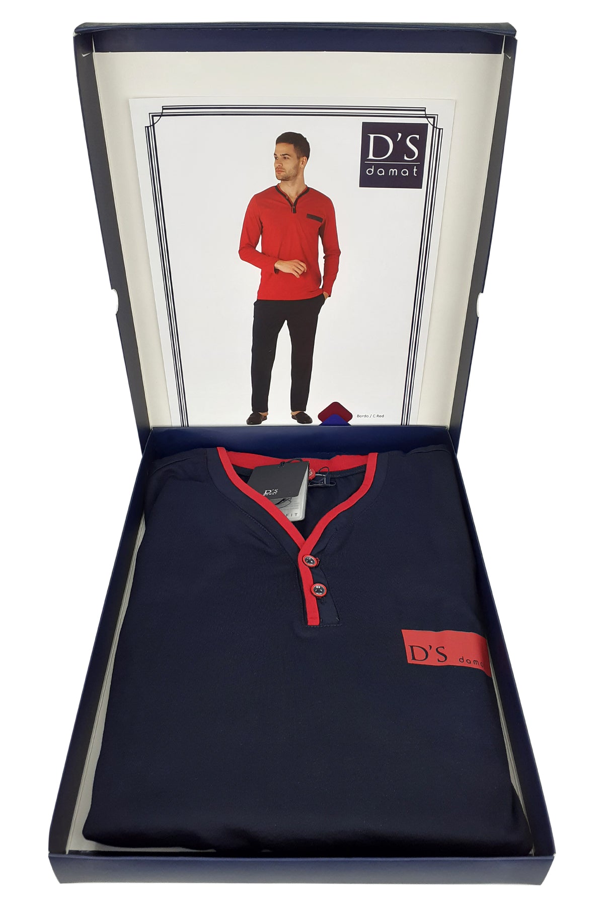 DS Damat Pijama Takımı Patlı Uzun Kol Pamuklu