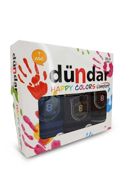 Dündar Erkek Çocuk Comfort Pamuklu Likralı Soket Çorap Desen-48