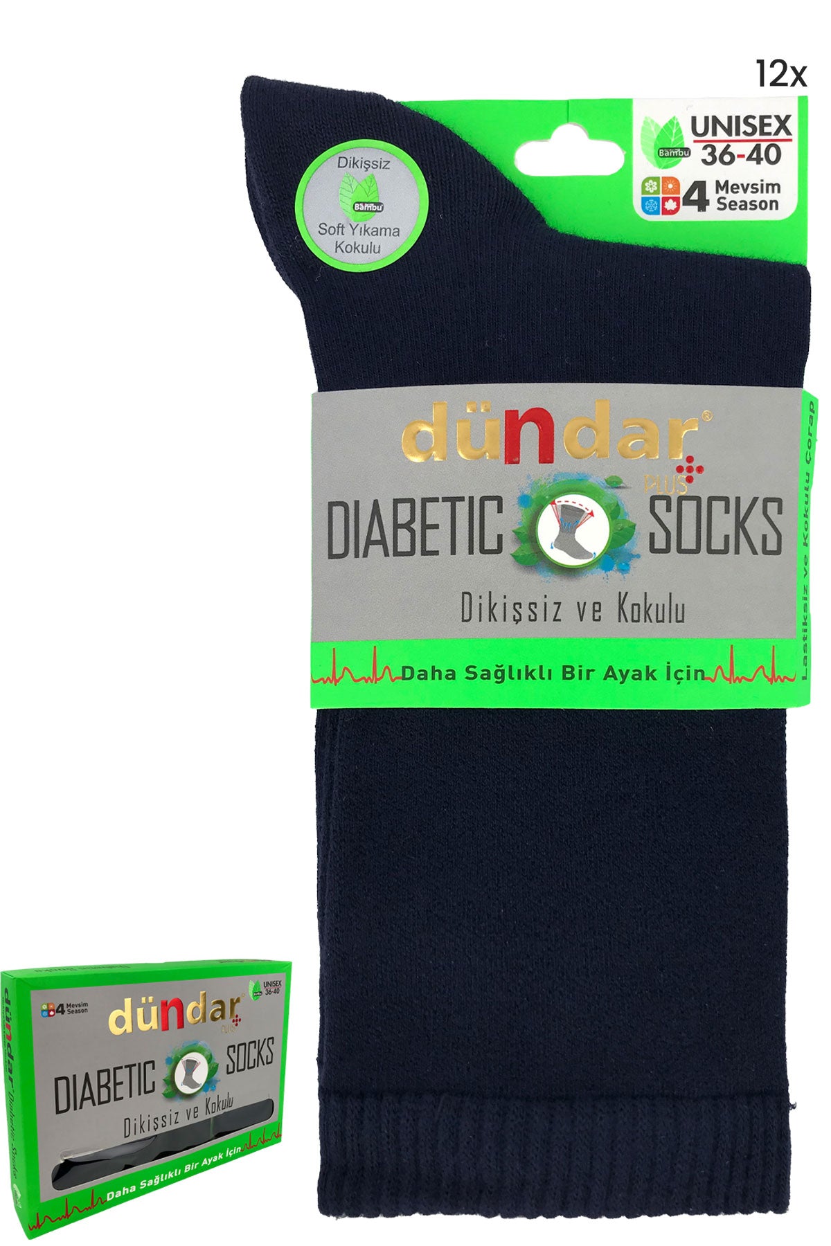 Dündar Plus Unisex Bambu Diabetic Şeker Çorabı