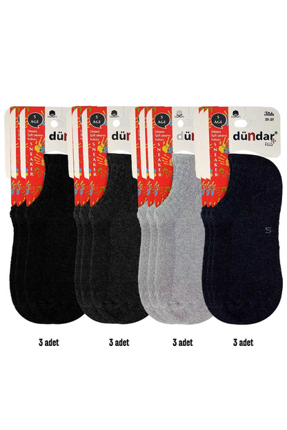 Dündar Plus Unisex Çocuk Sneaker Çorap Pamuklu Dikişsiz