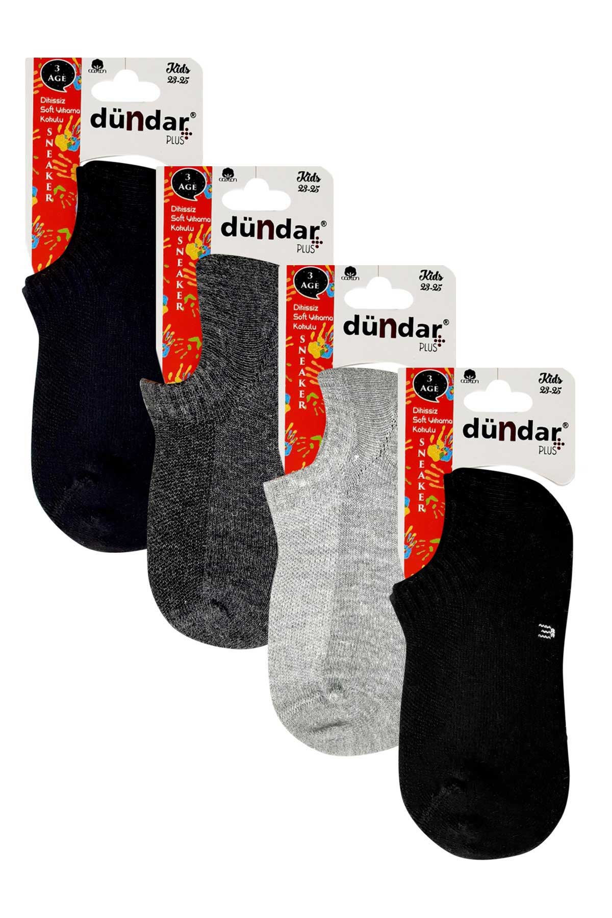 Dündar Plus Unisex Çocuk Sneaker Çorap Pamuklu Dikişsiz