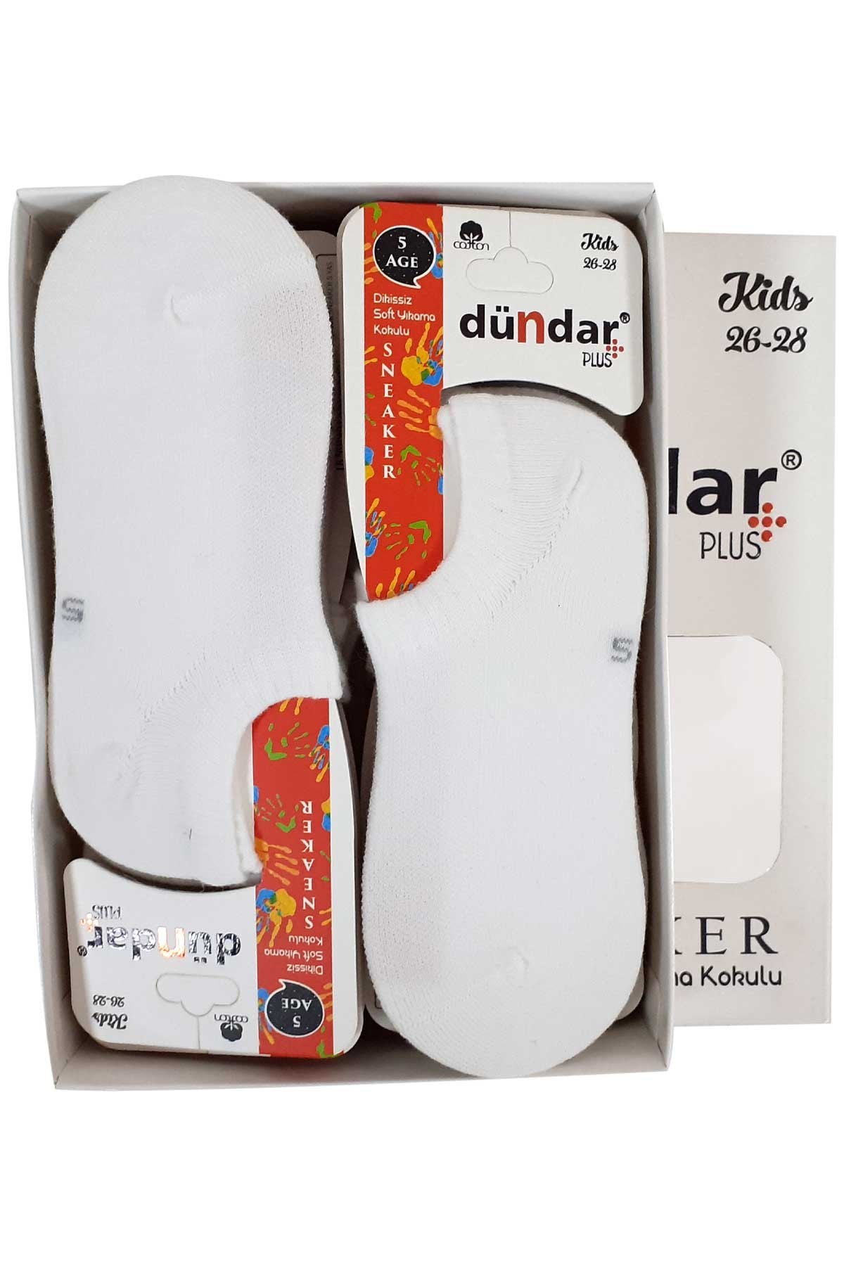 Dündar Plus Unisex Çocuk Sneaker Çorap Pamuklu Dikişsiz