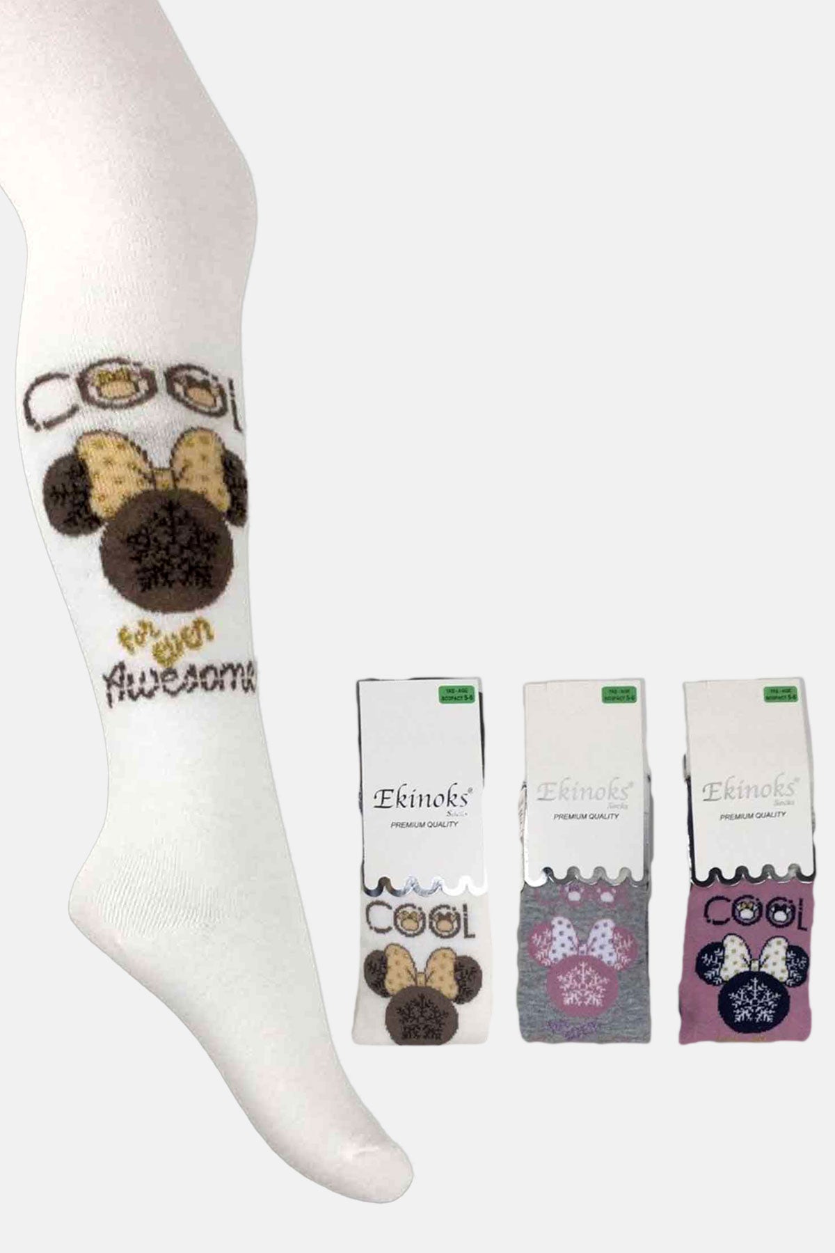 Ekinoks Kız Çocuk Mammamas Desen Külotlu Çorap