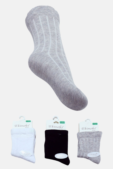 Ekinoks Unisex Çocuk Soket Çorap Karyaz Pamuklu