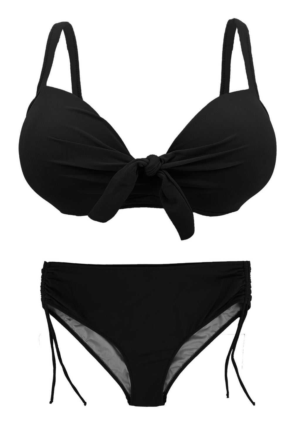 Endeep Kadın Büyük Beden Bikini Düz Renk