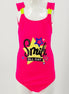 Endeep Kız Çocuk Mayo Büzgü Askılı Smile All Day Yazılı