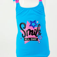 Endeep Kız Çocuk Mayo Büzgü Askılı Smile All Day Yazılı