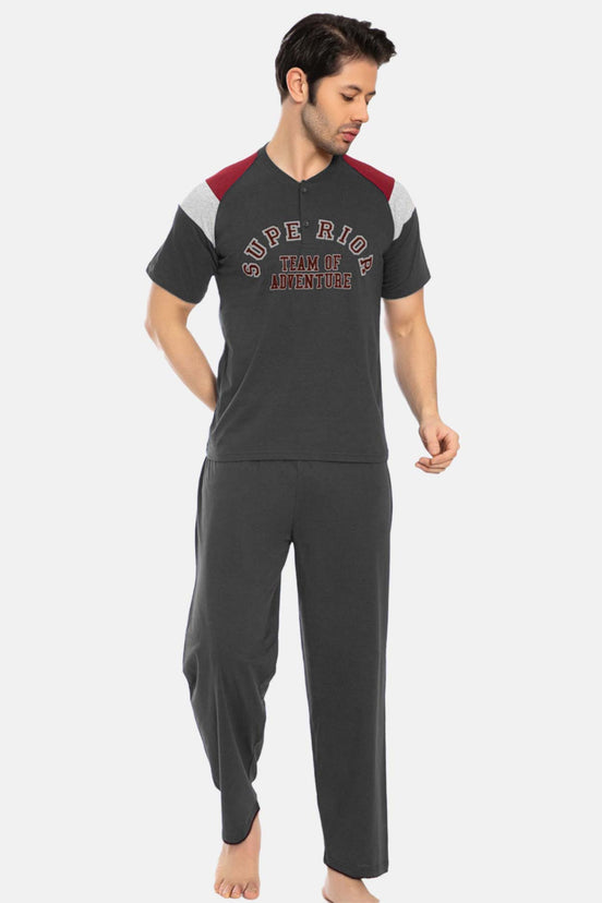 Falkon Erkek Kısa Kollu Baskılı Pijama Takım Süprem