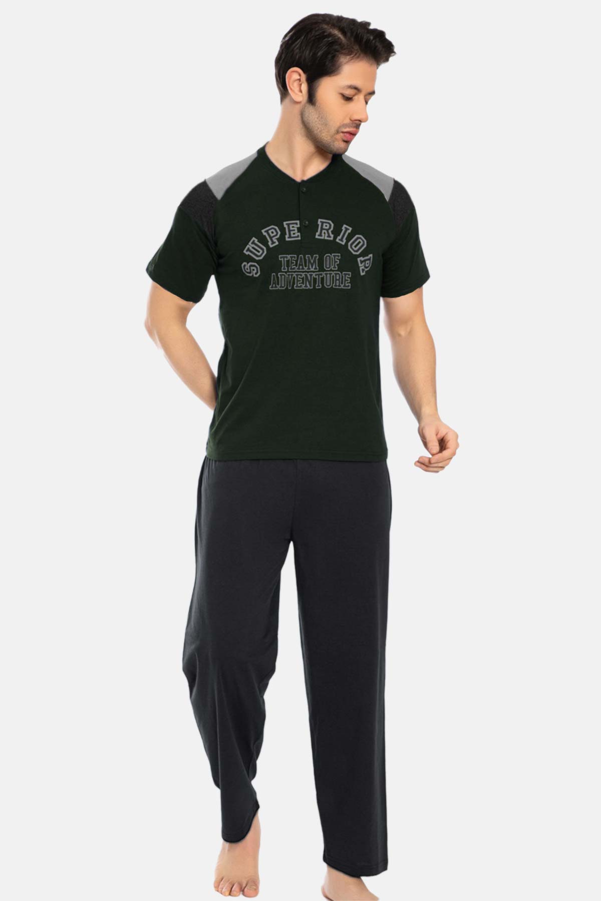 Falkon Erkek Kısa Kollu Baskılı Pijama Takım Süprem