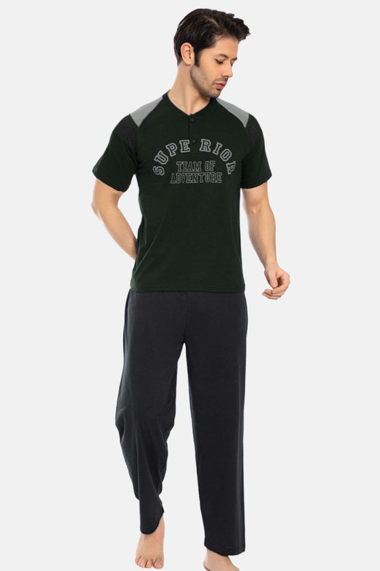 Falkon Erkek Kısa Kollu Baskılı Pijama Takım Süprem
