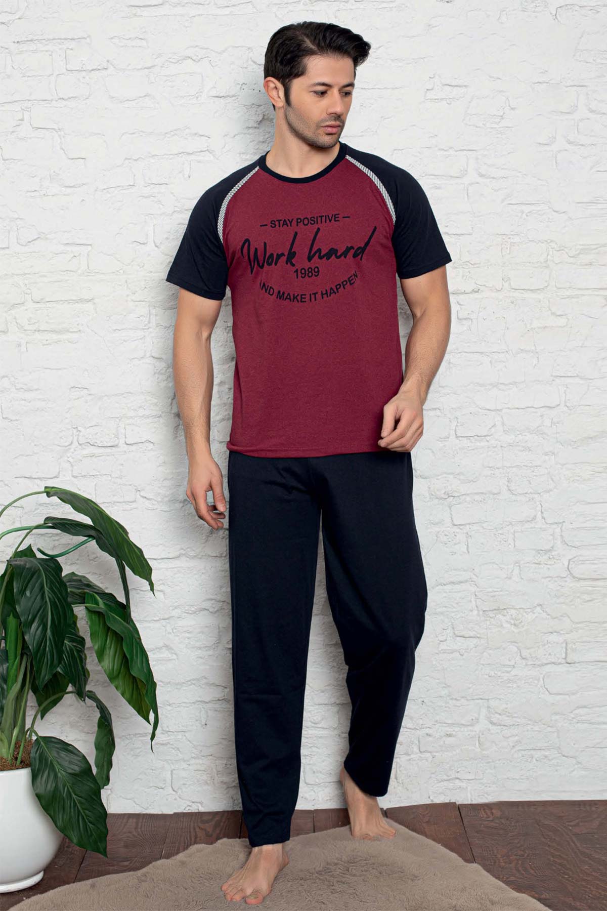 Falkon Erkek Kısa Kollu  Büyük Beden Pijama Takım Süprem