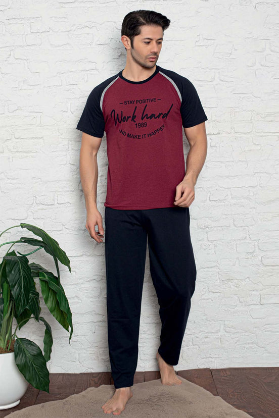 Falkon Erkek Kısa Kollu  Büyük Beden Pijama Takım Süprem