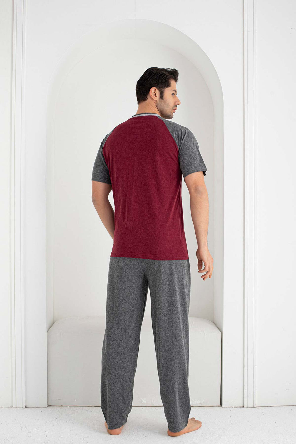 Falkon Erkek Kısa Kollu Strong Yazılı Büyük Beden Pijama Takımı Süprem