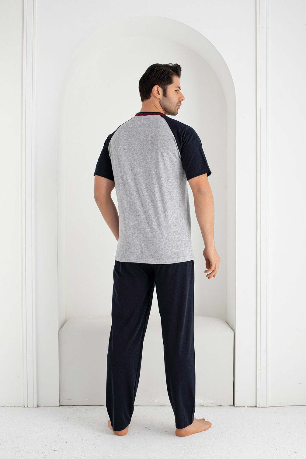 Falkon Erkek Kısa Kollu Strong Yazılı Büyük Beden Pijama Takımı Süprem