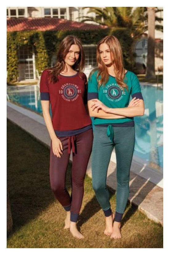 Feyza Kadın Pijama Takımı LA Champions College League Baskı